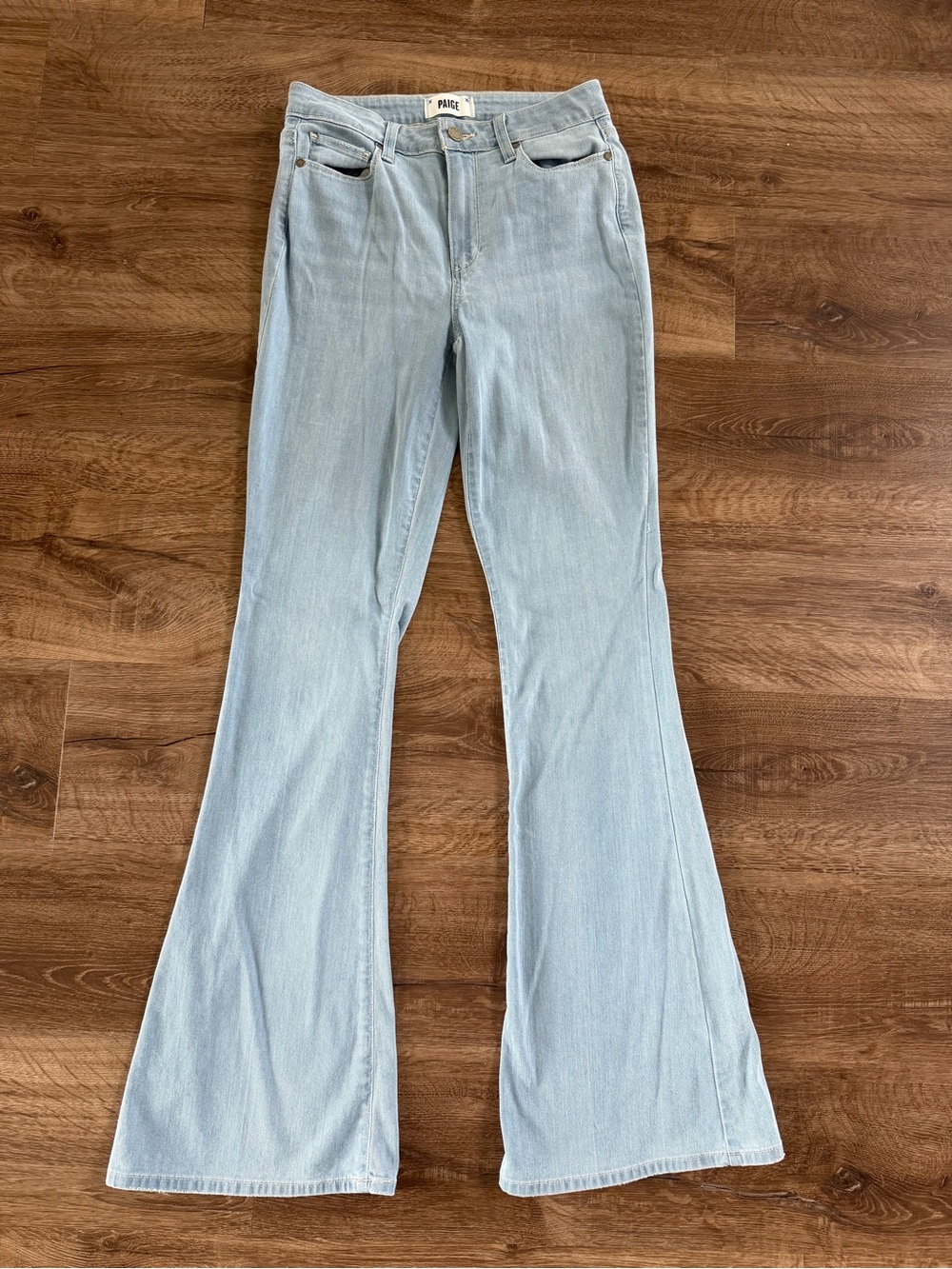 PAIGE Light Blue Flare & Wide Leg Jeans